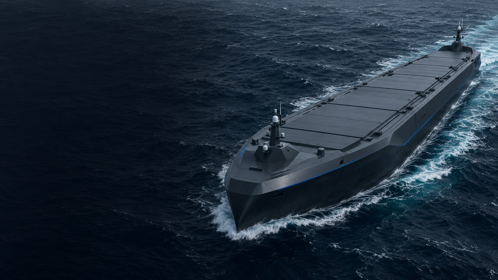 Future autonomous cargo-vessel concept showing the intended maritime direction